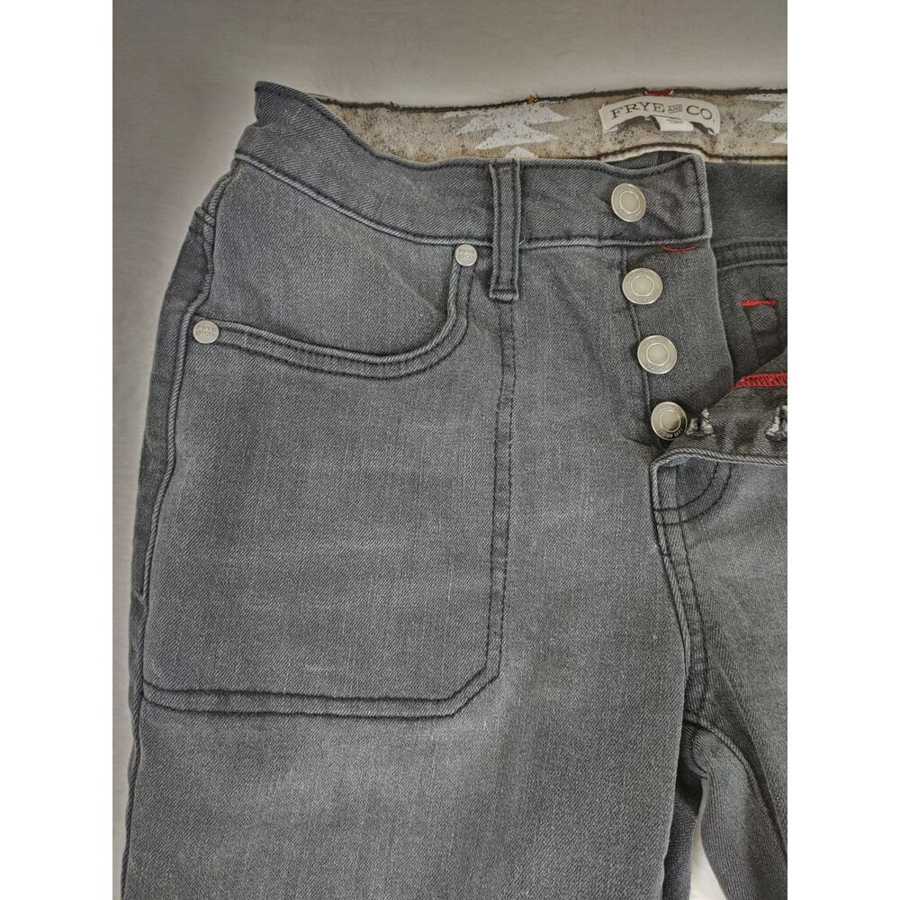 Frye and co Flare 5 button womens Mid rise Charcoal wash jeans 4 0615 - Picture 3 of 10